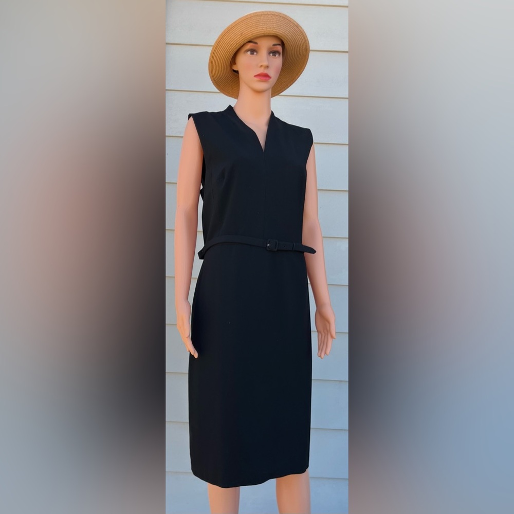 Ann Taylor Black Sleeveless Sheath Dress Midi